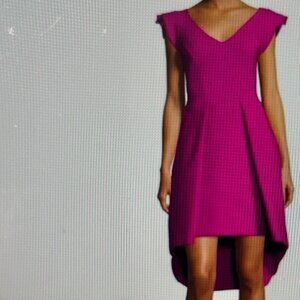 Chiara Boni La Petite Robe Lione Hi Lo Ruffle Dress in Cyclamen (Pink)